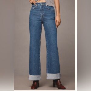 Austyn High-Rise, Wide-leg Cuffed Jean by Pilcro Anthropologie